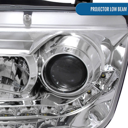 Ronnin - Se adapta a Volkswagen Jetta MK4 de 1999-2005 Faros delanteros con proyector de tubo LED y faros antiniebla, juego mejorado | Cromado