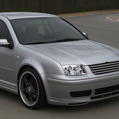 Ronnin - Se adapta a Volkswagen Jetta MK4 de 1999-2005 Faros delanteros con proyector de tubo LED y faros antiniebla, juego mejorado | Cromado