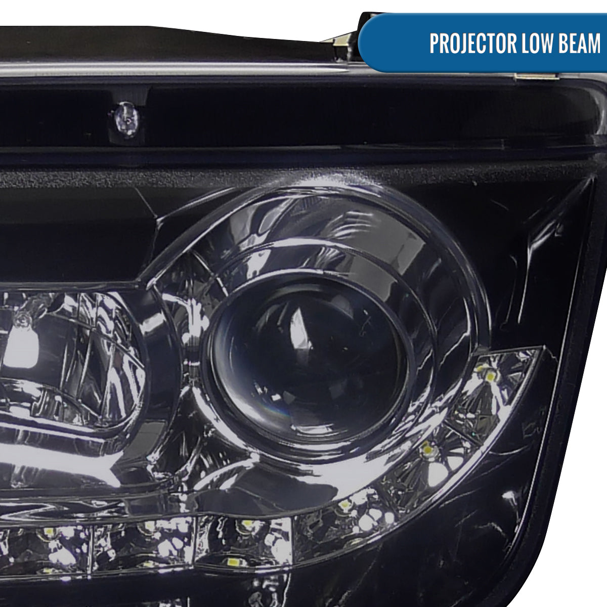 Ronnin - Se adapta a Volkswagen Jetta MK4 de 1999-2005 Faros delanteros con proyector de tubo LED ensamblados mejorados + par de faros antiniebla | Negro ahumado