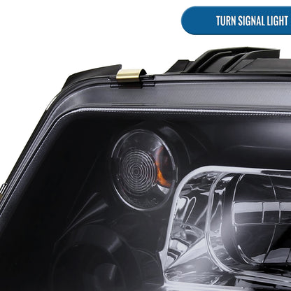 Ronnin - Se adapta a Volkswagen Jetta MK4 de 1999-2005 Faros delanteros con proyector de tubo LED ensamblados mejorados + par de faros antiniebla | Negro ahumado