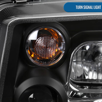 Ronnin - Se adapta a Volkswagen Jetta MK4 de 1999-2005 Faros delanteros con proyector de tubo LED y faros antiniebla | Par Negro