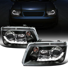 Ronnin - Se adapta a Volkswagen Jetta MK4 de 1999-2005 Faros delanteros con proyector de tubo LED y faros antiniebla | Par Negro
