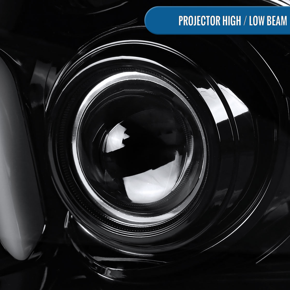 Ronnin - Faros delanteros con proyector de tubo LED de repuesto para Ford Mustang 2005-2009 | Negro brillante