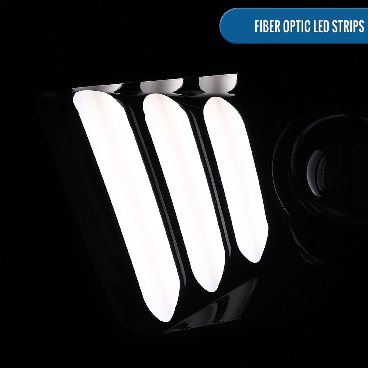 Ronnin - Se adapta a Ford Mustang 2005-2009, conjunto de faros delanteros con proyector de tubo LED de repuesto mejorado, par | Negro ahumado