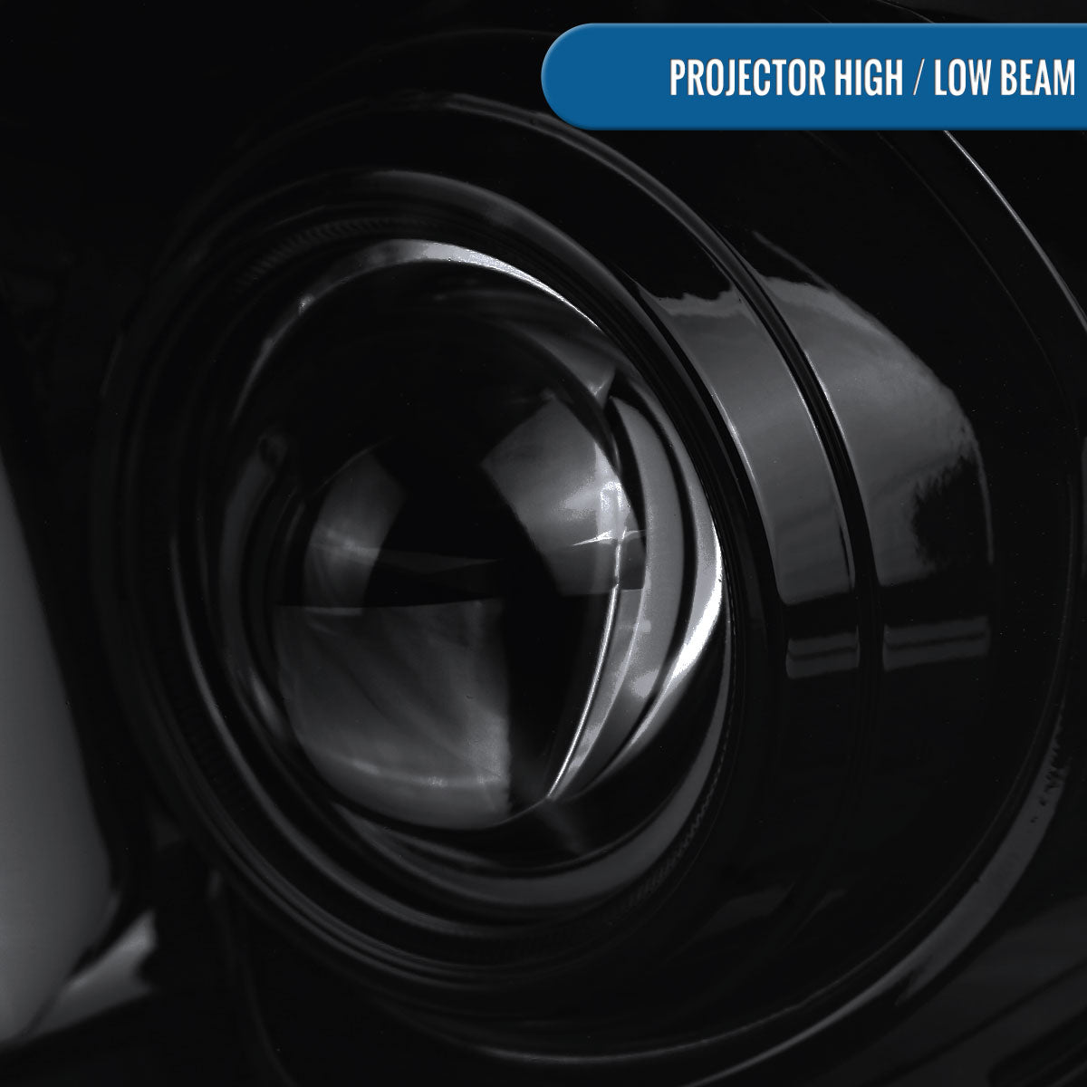 Ronnin - Se adapta a Ford Mustang 2005-2009, conjunto de faros delanteros con proyector de tubo LED de repuesto mejorado, par | Negro ahumado