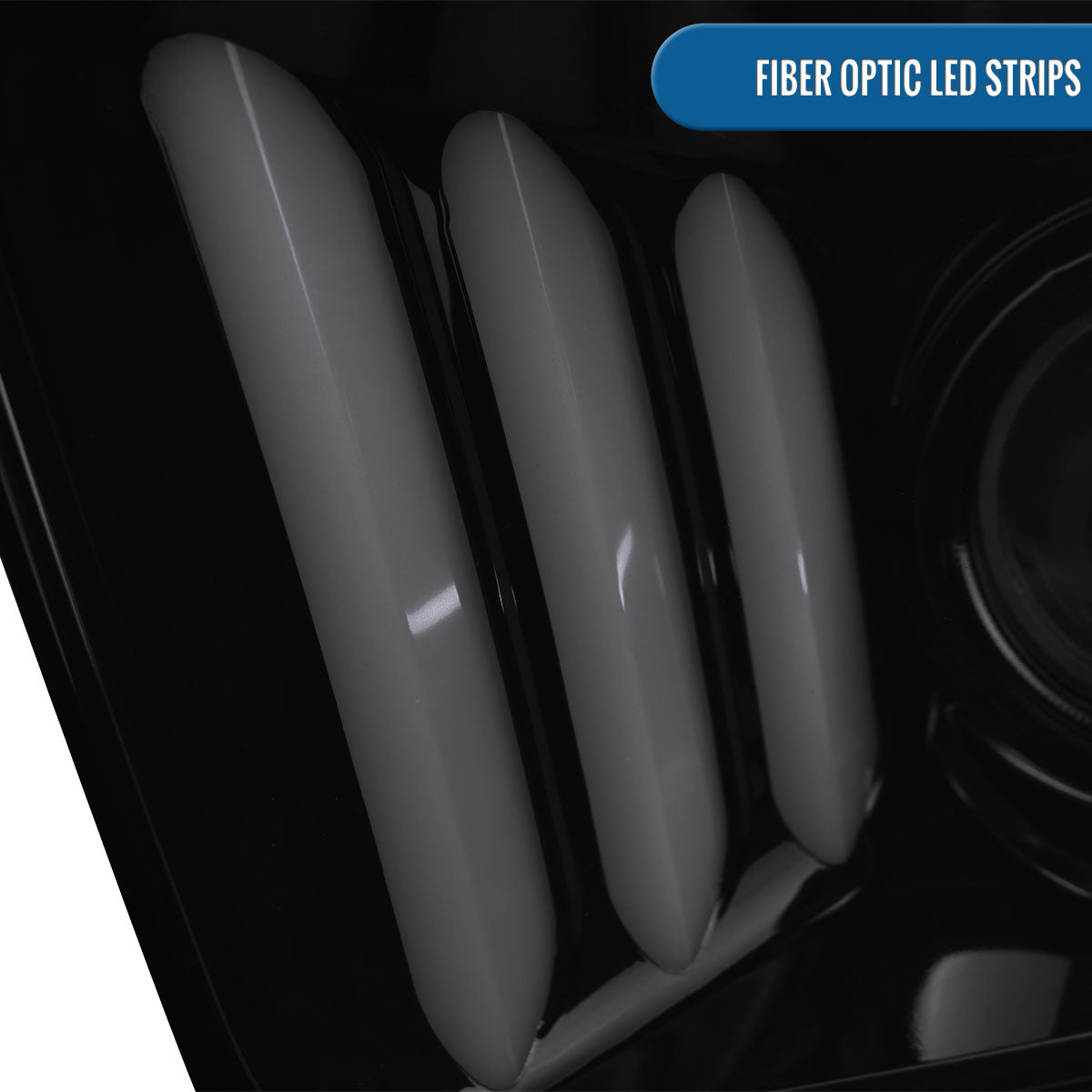 Ronnin - Se adapta a Ford Mustang 2005-2009, conjunto de faros delanteros con proyector de tubo LED de repuesto mejorado, par | Negro ahumado