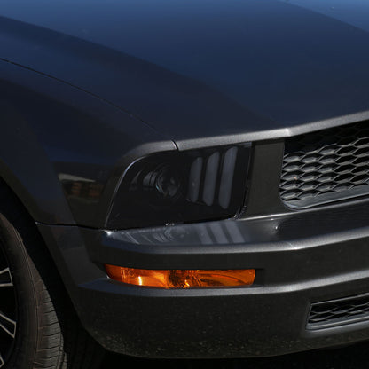 Ronnin - Se adapta a Ford Mustang 2005-2009, conjunto de faros delanteros con proyector de tubo LED de repuesto mejorado, par | Negro ahumado