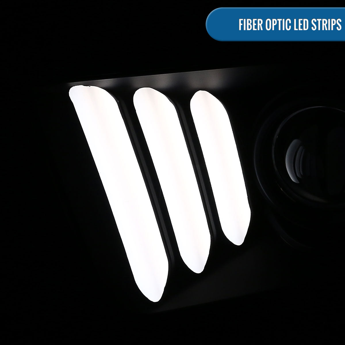 Ronnin - Se adapta a Ford Mustang 2005-2009, conjunto de faros delanteros con proyector de tubo LED de repuesto mejorado, par | Negro