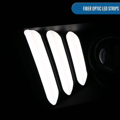 Ronnin - Se adapta a Ford Mustang 2005-2009, conjunto de faros delanteros con proyector de tubo LED de repuesto mejorado, par | Negro