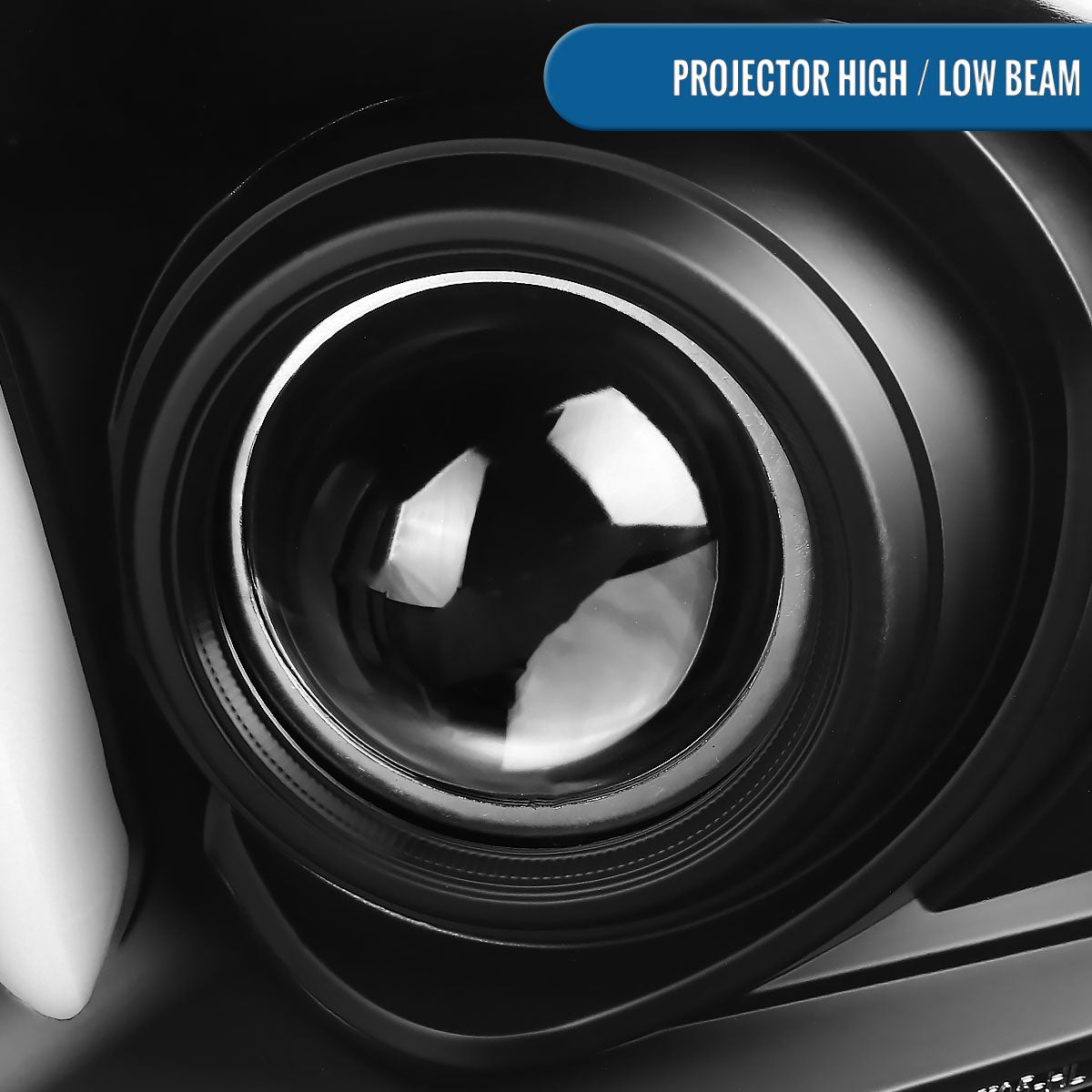 Ronnin - Se adapta a Ford Mustang 2005-2009, conjunto de faros delanteros con proyector de tubo LED de repuesto mejorado, par | Negro
