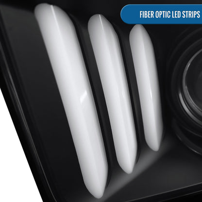 Ronnin - Se adapta a Ford Mustang 2005-2009, conjunto de faros delanteros con proyector de tubo LED de repuesto mejorado, par | Negro