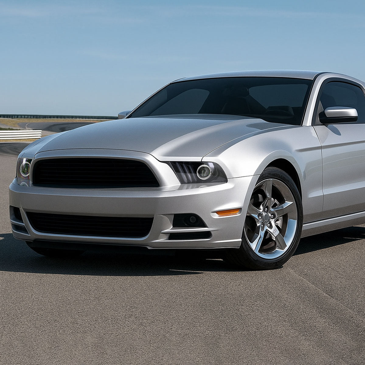 Ronnin - Se adapta a Ford Mustang 2010-2014, par de faros delanteros con proyector de señales de giro secuenciales tipo LED de doble función (blanco/ámbar) | Negro brillante