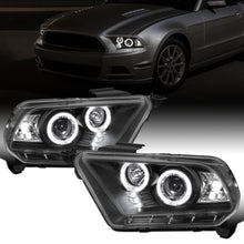 2010-2014 Ford Mustang Upgrade Replacement LED Dual Rims Projector Headlights Assembly Pair | Black
