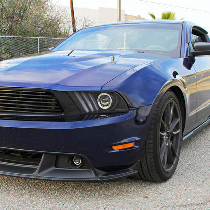 Ronnin - Faros delanteros con proyector y señales de giro secuenciales con tubo LED de actualización para Ford Mustang 2010-2014, par | Negro