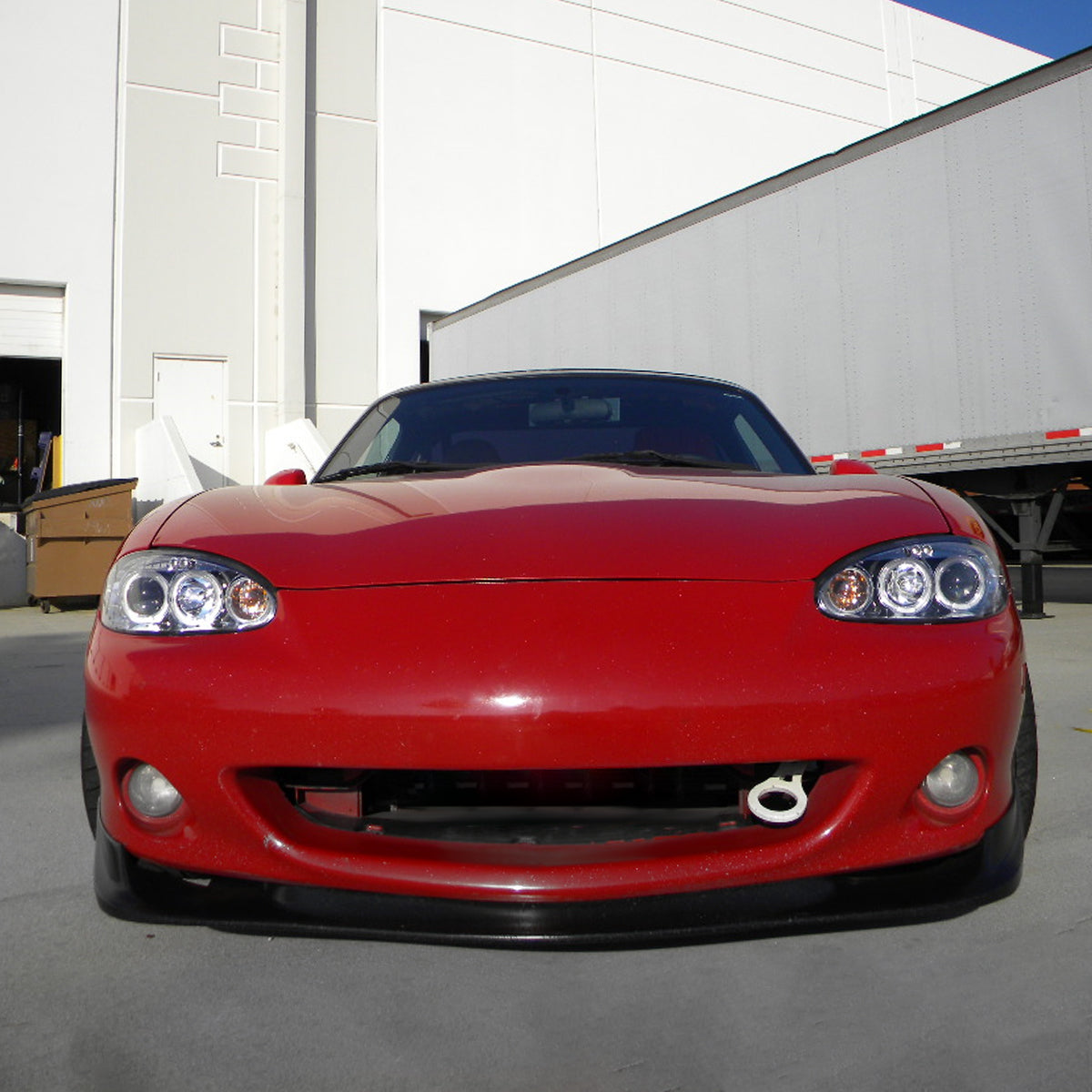 Ronnin - Compatible con Mazda MX-5 Miata 2001-2005 Faros delanteros de proyector con luces de circulación diurna LED de doble halo y aros mejorados, par | Cromado