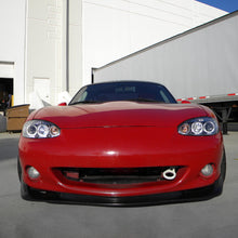 Ronnin - Compatible con Mazda MX-5 Miata 2001-2005 Faros delanteros de proyector con luces de circulación diurna LED de doble halo y aros mejorados, par | Cromado