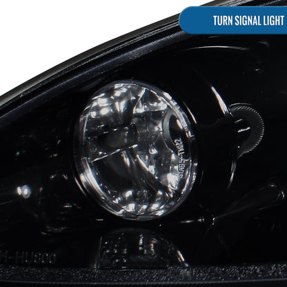 Ronnin - Compatible con Mazda MX-5 Miata 2001-2005 Faros delanteros con proyector de luces de circulación diurna LED de doble halo mejorados | Negro Ahumado