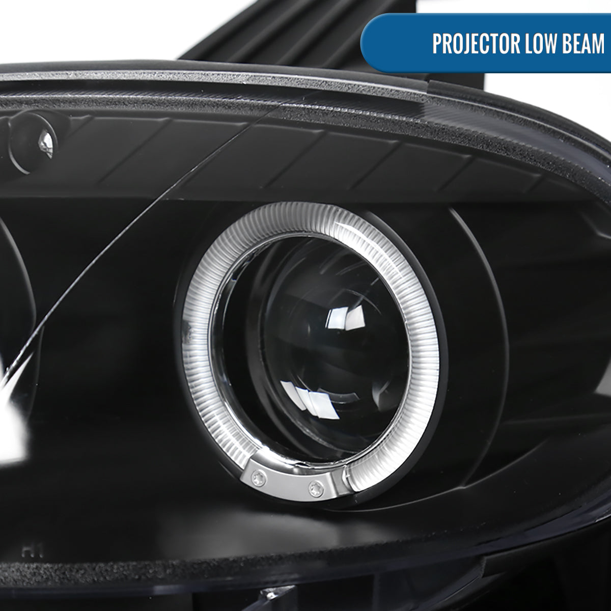 Ronnin - Compatible con Mazda MX-5 Miata 2001-2005 Faros delanteros tipo proyector de repuesto mejorados con LED de doble halo y luces de circulación diurna, par | Negro