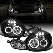 2000-2002 Dodge Neon Plymouth Neon Upgraded Replacement LED Dual Rims Projector Headlights Assembly Pair | Black