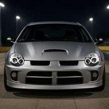 Ronnin - Se adapta a Dodge Neon 2003-2005 Faros delanteros de proyector con LED de doble halo, de repuesto mejorado, montaje en par | Negro