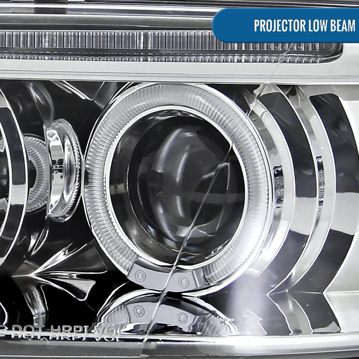 Ronnin - Compatible con Volkswagen Passat 2001-2005, montaje de faros delanteros de proyector de halógeno con doble aro LED, par de reemplazo de actualización | Cromado