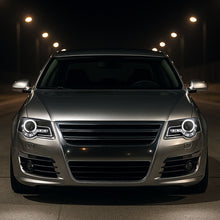 Ronnin - Se adapta a 2006-2010 Volkswagen Passat Actualización de repuesto Luces de circulación LED Conjunto de faros delanteros halógenos con proyector Par | Negro