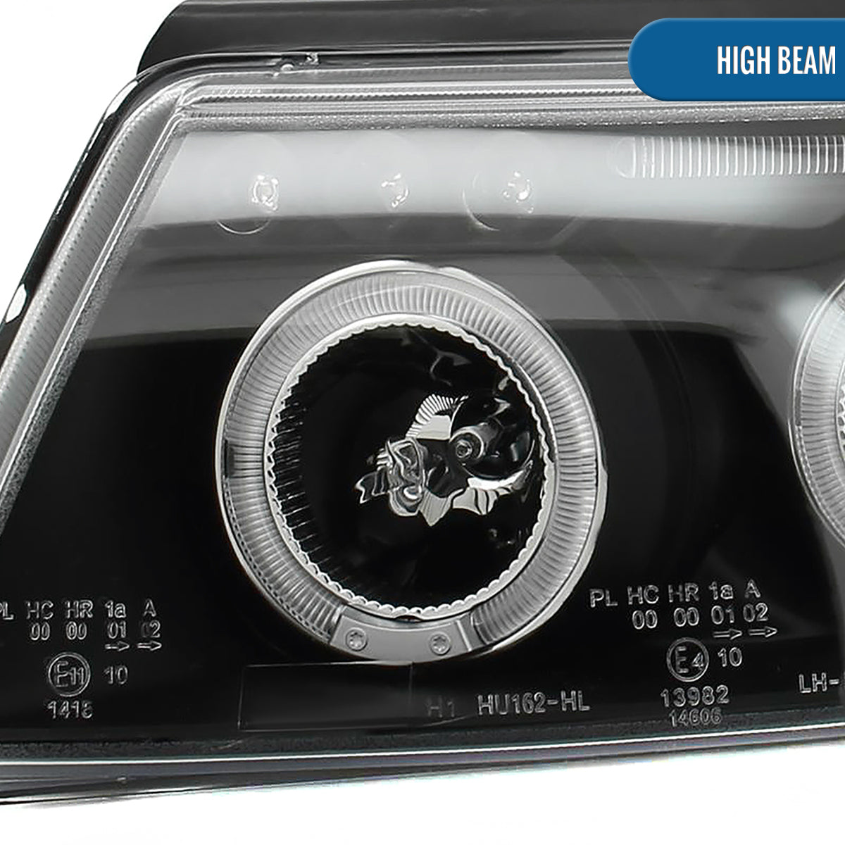 Ronnin - Compatible con Volkswagen Passat Sedán Hatchback 1997-2000 Juego de faros delanteros de proyector de doble aro LED de repuesto mejorado | Negro