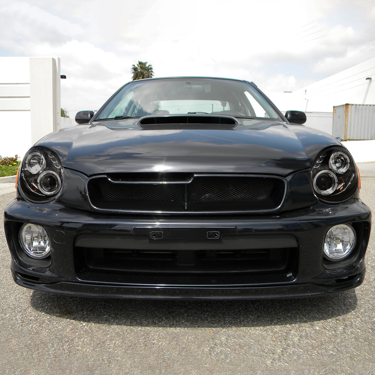 Ronnin - Se adapta a la pareja de faros delanteros con proyector de doble aro LED de repuesto mejorado Subaru Impreza 2002-2003 | Ahumado