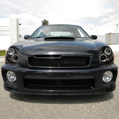 Ronnin - Se adapta a la pareja de faros delanteros con proyector de doble aro LED de repuesto mejorado Subaru Impreza 2002-2003 | Ahumado