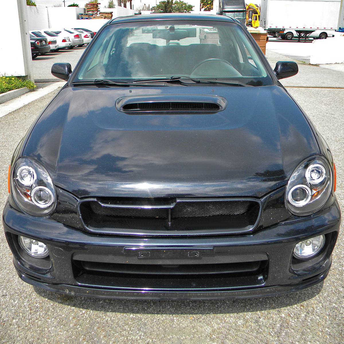 Ronnin - Compatible con Subaru Impreza 2002-2003, par de faros delanteros tipo proyector LED de doble aro, repuesto de mejora | Negro