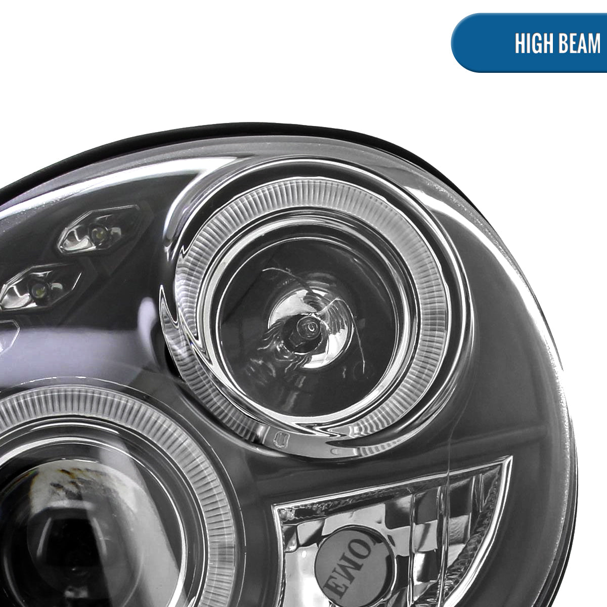 Ronnin - Compatible con Subaru Impreza 2002-2003, par de faros delanteros tipo proyector LED de doble aro, repuesto de mejora | Negro