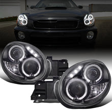 Ronnin - Compatible con Subaru Impreza 2002-2003, par de faros delanteros tipo proyector LED de doble aro, repuesto de mejora | Negro