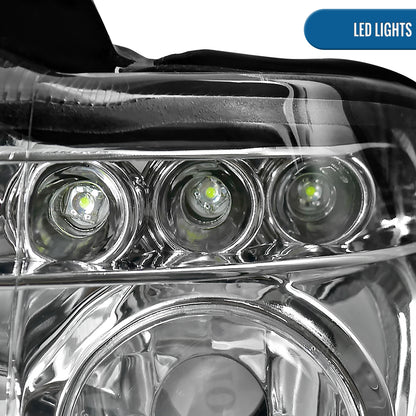 Ronnin - Se adapta a 2001-2003 BMW E53 Faros delanteros de proyector LED mejorados Ensamblaje Par | Cromo