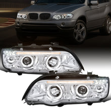 Ronnin - Se adapta a 2001-2003 BMW E53 Faros delanteros de proyector LED mejorados Ensamblaje Par | Cromo
