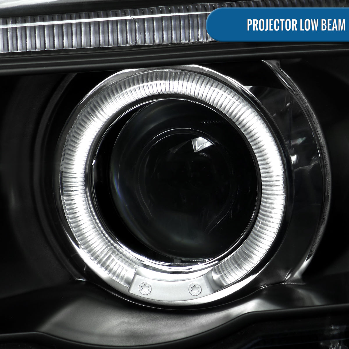Ronnin - Se adapta a BMW X5 de 2001-2003, par de faros delanteros con proyector LED de doble aro mejorados | Negro