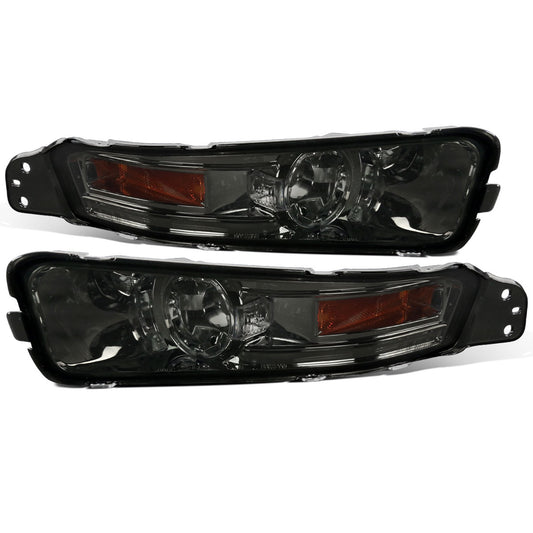 Ronnin - Fits 2005-2009 Ford Mustang Factory Replacement Bumper Lights Assembly Pair | Smoke
