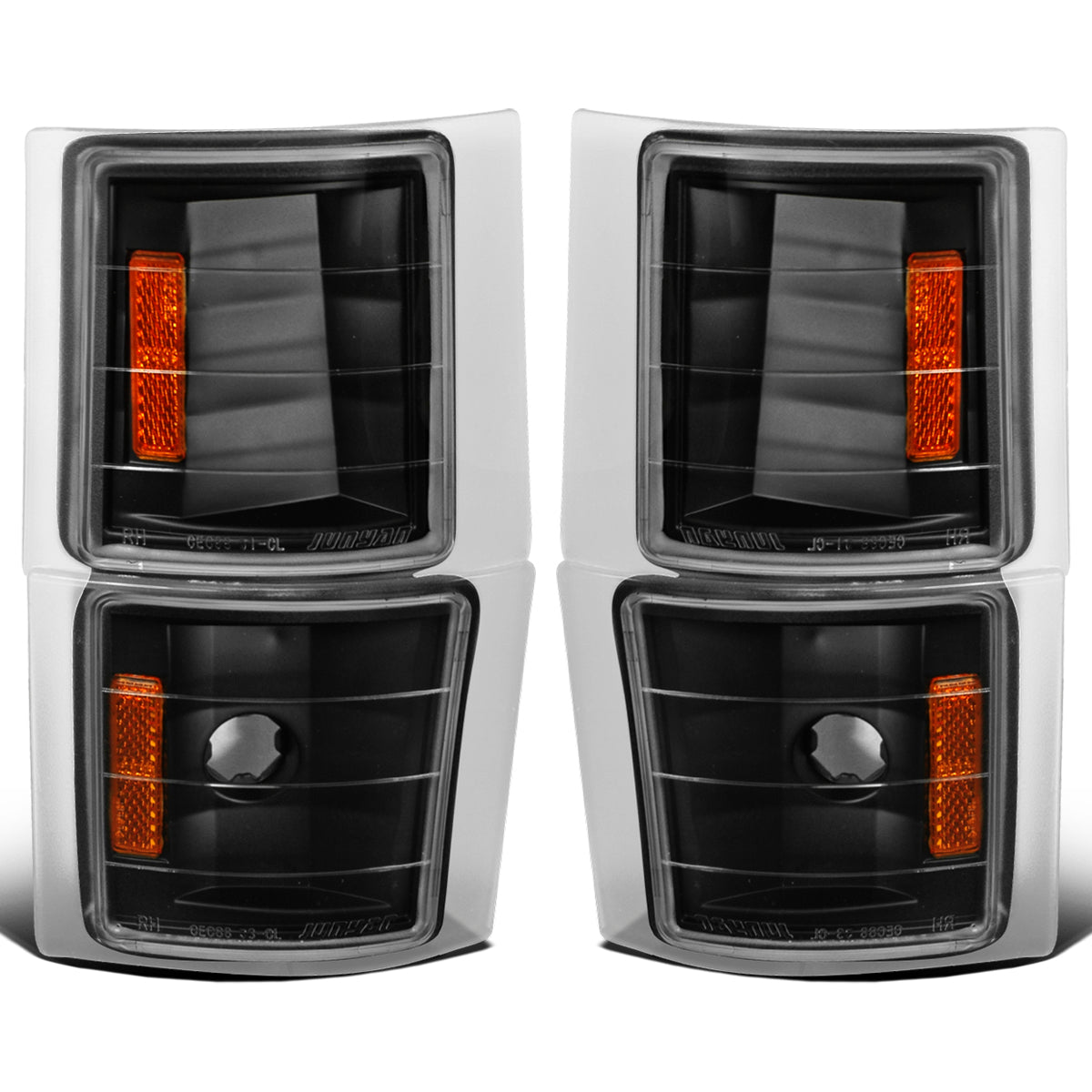 Ronnin - Fits 1994-1999 Chevy C/K 1500 2500 Suburban 3500 Silverado Tahoe Factory Replacement Corner Lights Assembly Pair | Black
