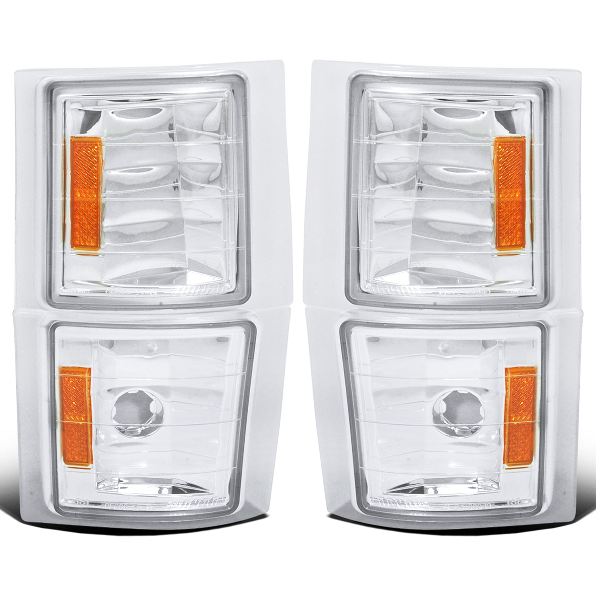Ronnin - Fits 1994-1999 Chevy C/K 1500 2500 Suburban 3500 Silverado Tahoe Factory Replacement Corner Lights Assembly Pair | Chrome