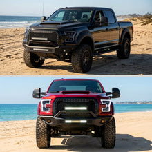 2015-2017 Ford F150 Full LED Beam Quad Projector Headlights Assembly Pair | Black Smoke