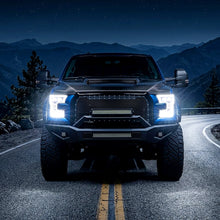 2015-2017 Ford F150 Full LED Beam Quad Projector Headlights Assembly Pair | Black