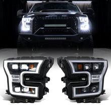 2015-2017 Ford F150 Full LED Beam Quad Projector Headlights Assembly Pair | Black