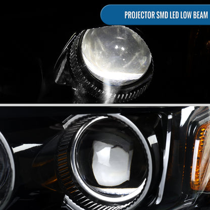 Ronnin - Fits 2014-2016 Lexus IS250 IS350 Upgraded Replacement Full LED Dual Projector Headlights Switchback Turn Signals Assembly Pair | Gloss Black
