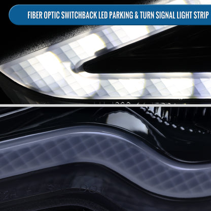 Ronnin - Fits 2014-2016 Lexus IS250 IS350 Upgraded Replacement Full LED Dual Projector Headlights Switchback Turn Signals Assembly Pair | Black Smoke