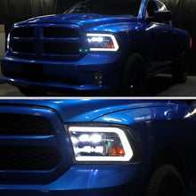 2019-2024 Ram 1500 Classic 2009-2018 Ram 1500 2500 3500 Bright LED Beam Quad Projector Headlights Replacement Assembly Pair | Black