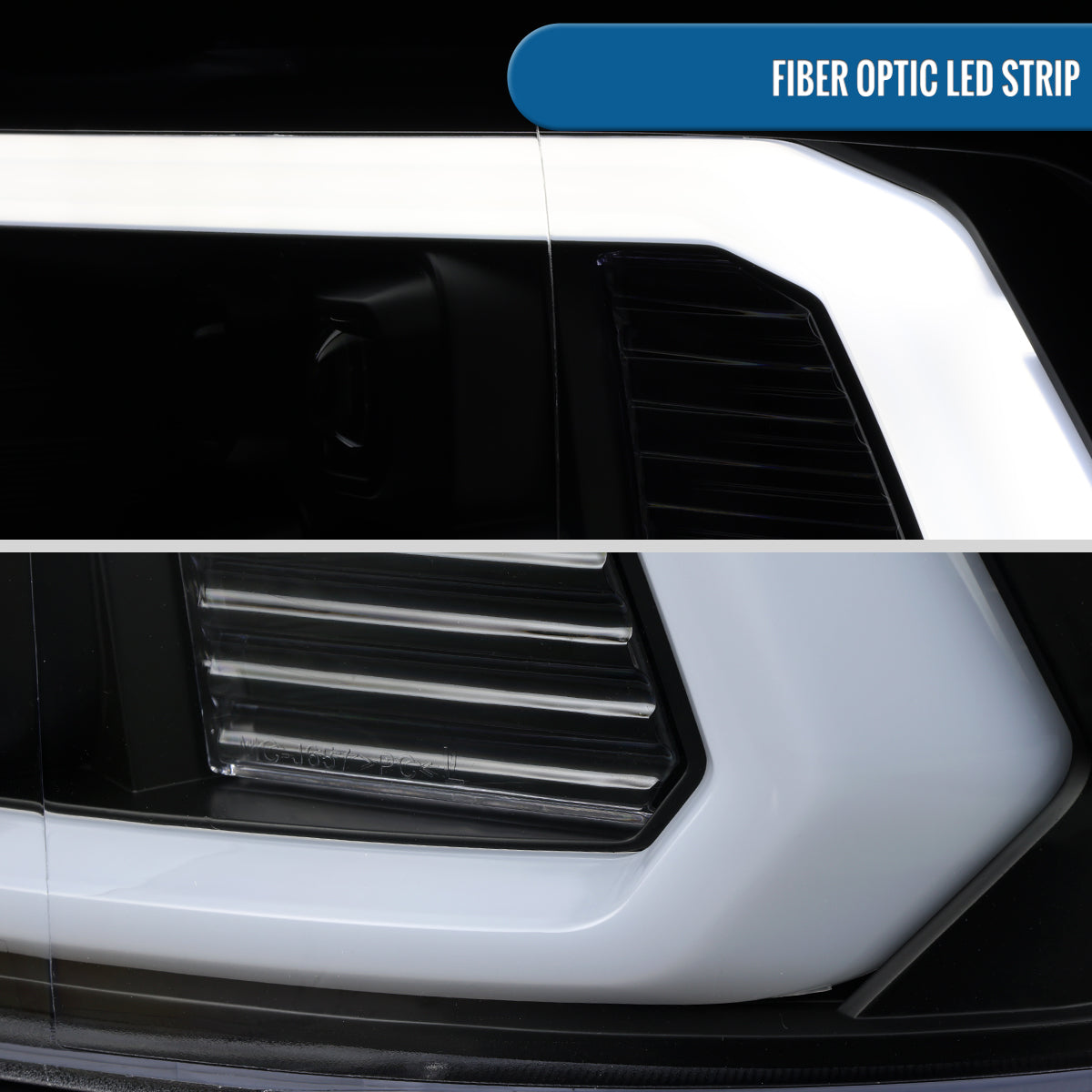 Ronnin - Fits 2009-2018 Ram 1500 2500 3500 2019-2024 Ram 1500 Classic Bright LED Beam Quad Projector Headlights Replacement Assembly Pair | Black