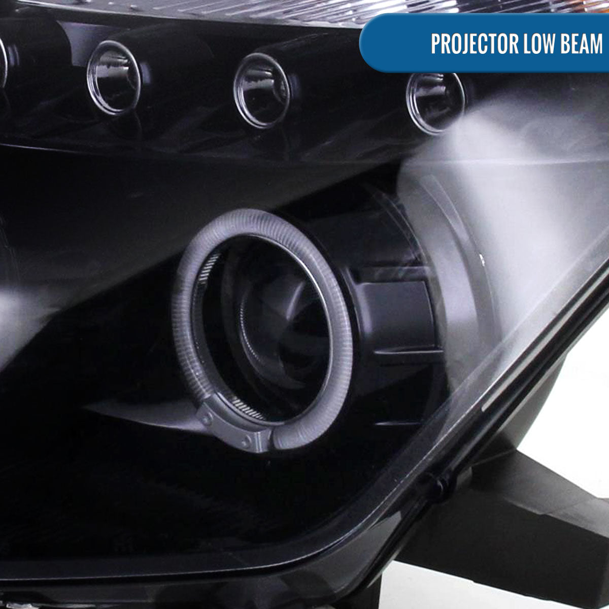 Ronnin - Fits 2003-2005 Nissan 350Z Upgraded Replacement LED Dual Halo Rims Running Lights Halogen Projector Headlights Assembly Pair | Black Smoke