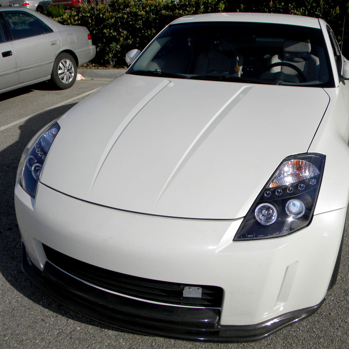 Ronnin - Fits 2003-2005 Nissan 350Z Upgraded Replacement LED Dual Halo Rims Running Lights Halogen Projector Headlights Assembly Pair | Black