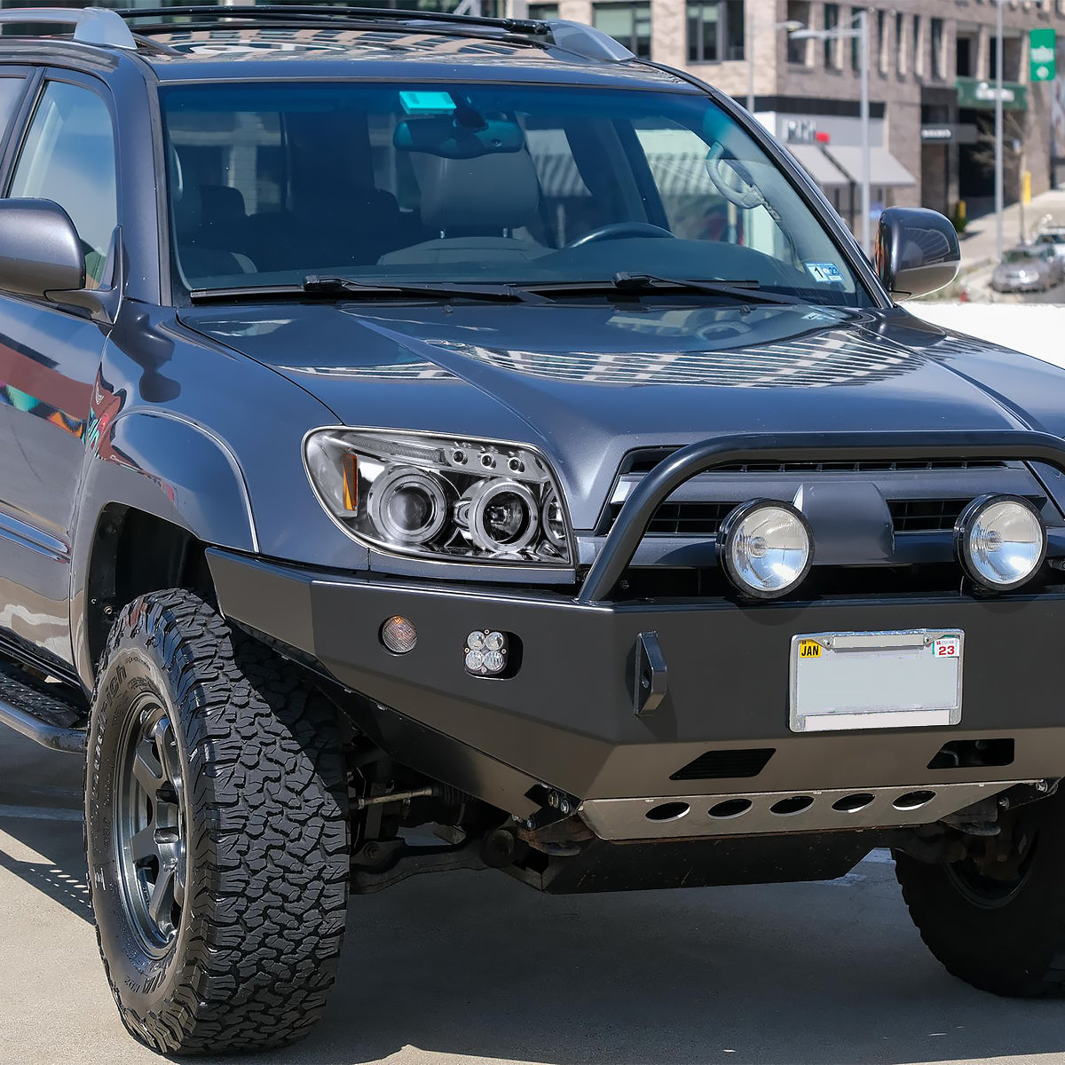 Ronnin - Faros delanteros con proyector LED de doble aro mejorados para Toyota 4Runner 2003-2005, par | Cromo