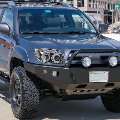 Ronnin - Faros delanteros con proyector LED de doble aro mejorados para Toyota 4Runner 2003-2005, par | Cromo