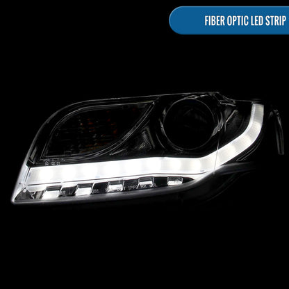 Ronnin - Se adapta a Audi A4 2006-2008 Tubo LED Luces de circulación diurna Mejora Reemplazo Halógeno Proyector Faros Conjunto Par | Cromado